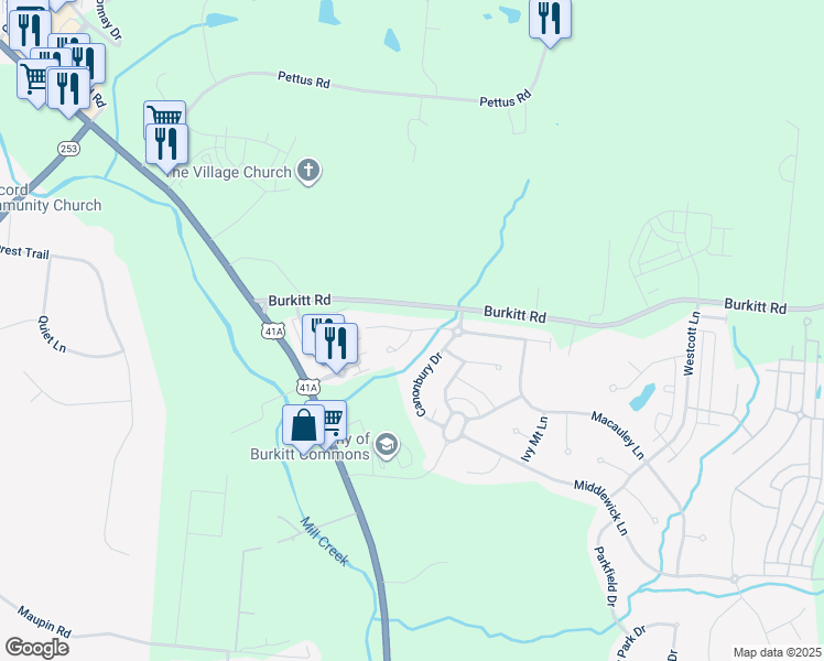 map of restaurants, bars, coffee shops, grocery stores, and more near Kemberton Drive West in Nashville