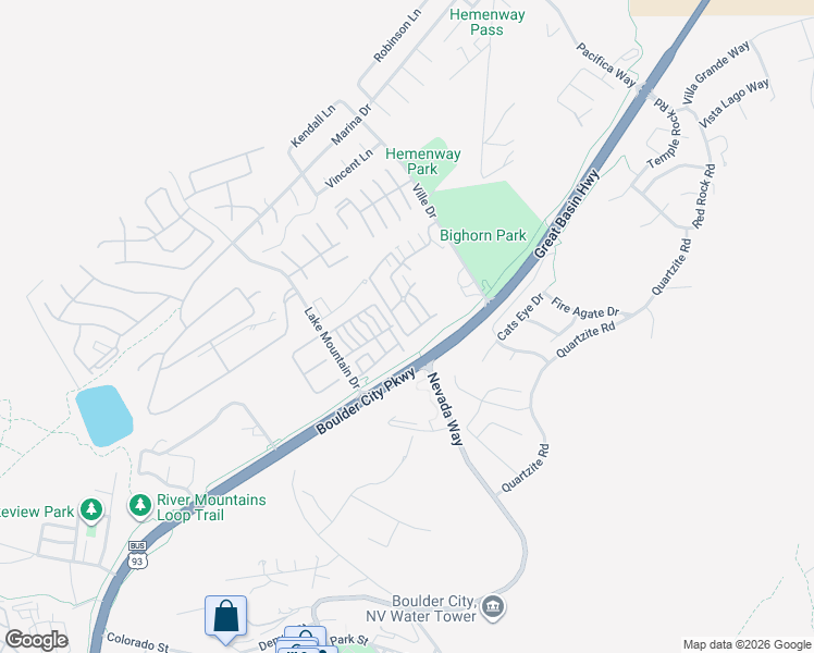 map of restaurants, bars, coffee shops, grocery stores, and more near 224 Morgyn Lane in Boulder City