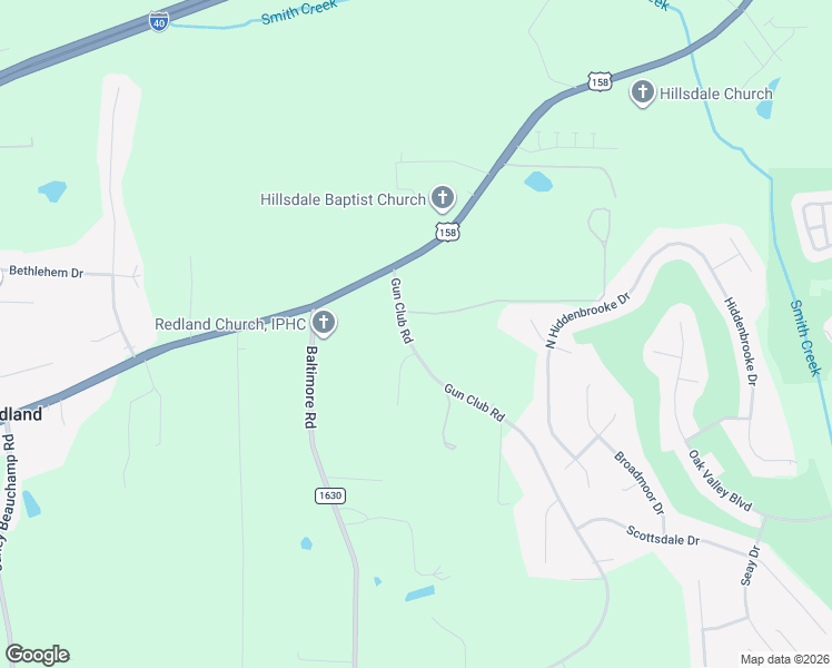 map of restaurants, bars, coffee shops, grocery stores, and more near 169 Gun Club Road in Advance