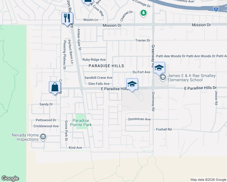 map of restaurants, bars, coffee shops, grocery stores, and more near 209 Glen Falls Avenue in Henderson