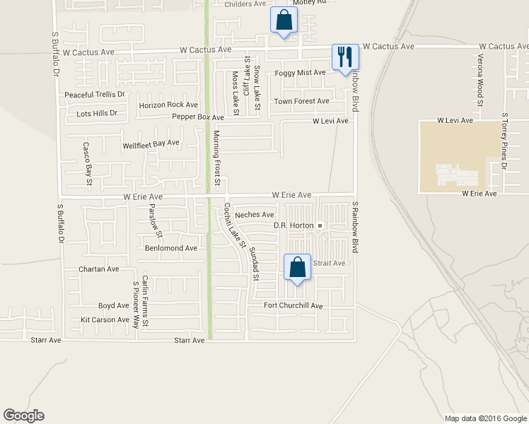 map of restaurants, bars, coffee shops, grocery stores, and more near 7190 Mineral Park Avenue in Las Vegas
