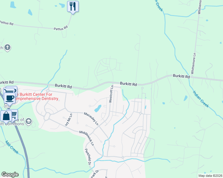 map of restaurants, bars, coffee shops, grocery stores, and more near 6947 Burkitt Road in Nashville