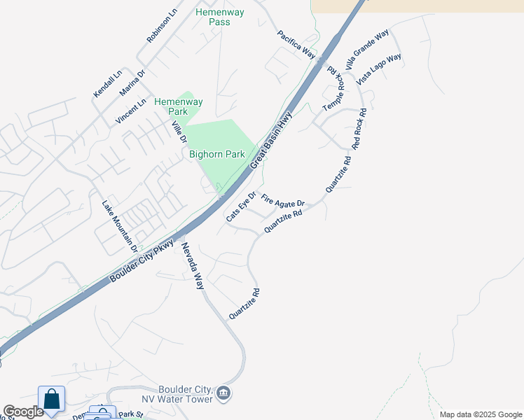 map of restaurants, bars, coffee shops, grocery stores, and more near 894 Moonstone Drive in Boulder City