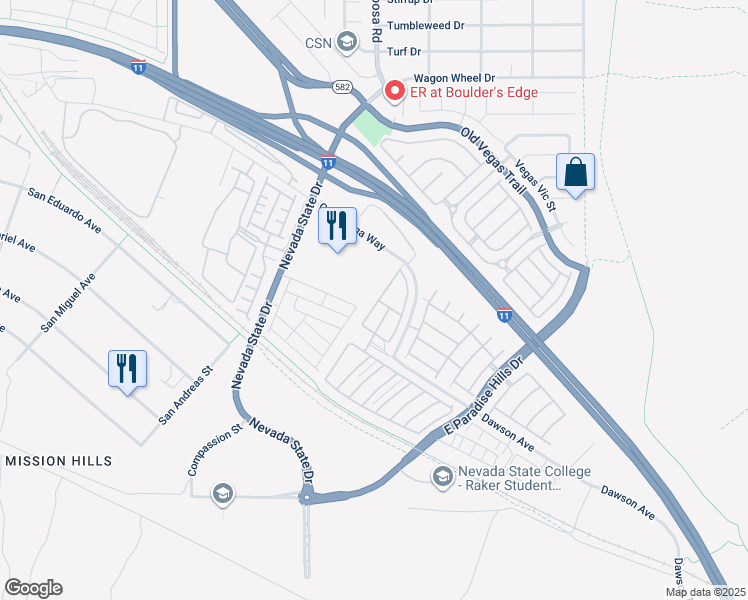 map of restaurants, bars, coffee shops, grocery stores, and more near 1087 Country Coach Dr in Henderson