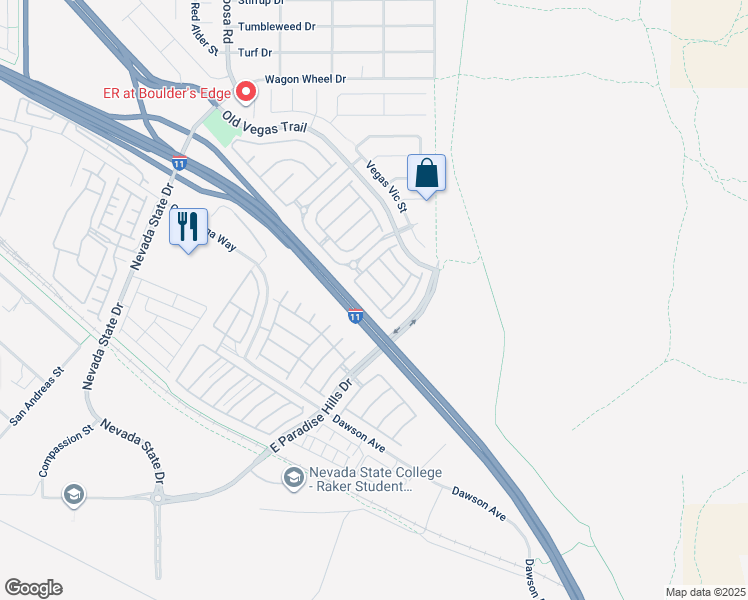 map of restaurants, bars, coffee shops, grocery stores, and more near 2584 Lazy Saddle Drive in Henderson