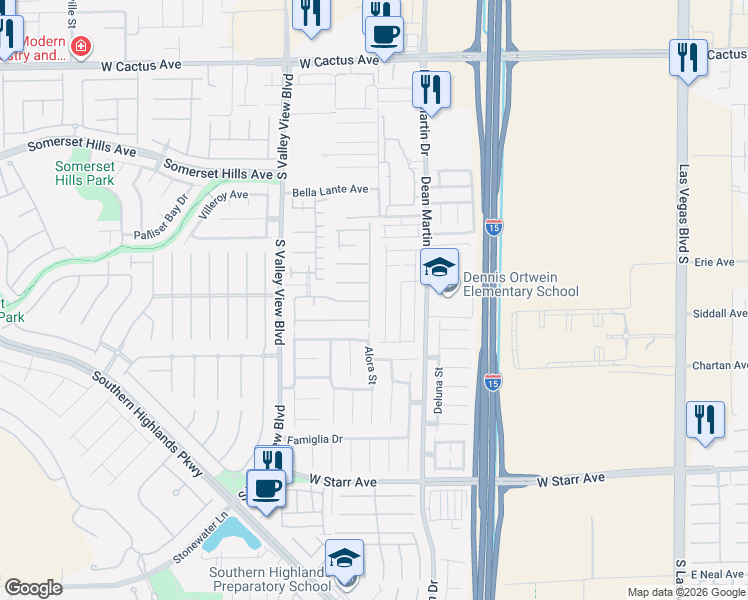 map of restaurants, bars, coffee shops, grocery stores, and more near 3491 Bagnoli Court in Las Vegas