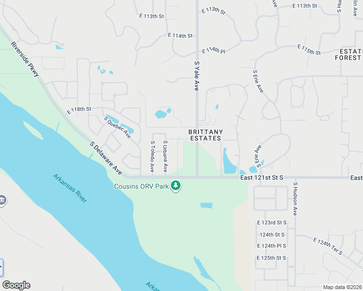 map of restaurants, bars, coffee shops, grocery stores, and more near 4619 East 119th Street in Tulsa