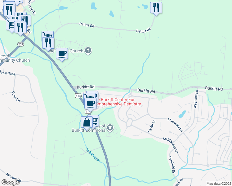 map of restaurants, bars, coffee shops, grocery stores, and more near 7818 Kemberton Drive West in Nolensville
