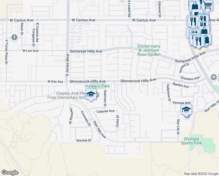 map of restaurants, bars, coffee shops, grocery stores, and more near 10931 Saint Rafael Street in Las Vegas