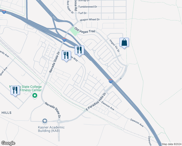 map of restaurants, bars, coffee shops, grocery stores, and more near 1066 Pleasure Lane in Henderson