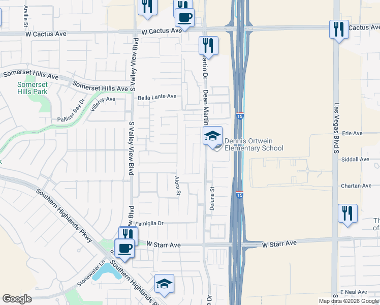map of restaurants, bars, coffee shops, grocery stores, and more near 10931 Sardinia Sands Drive in Las Vegas
