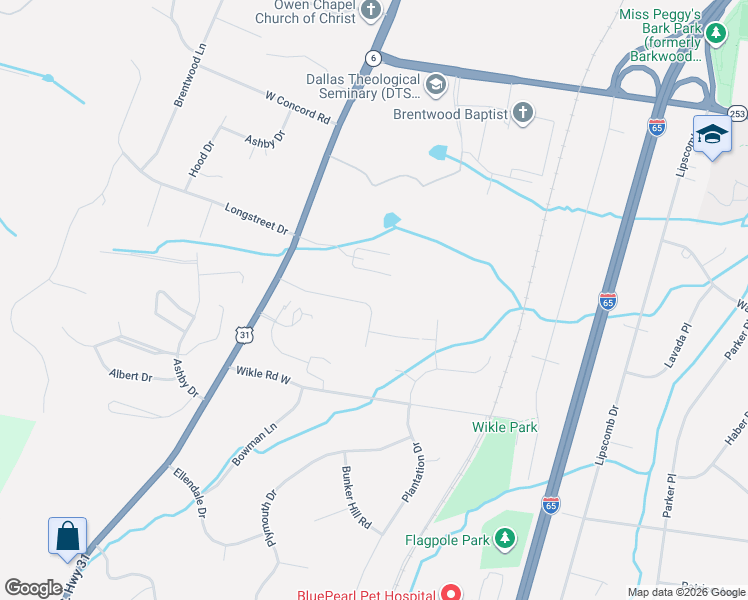 map of restaurants, bars, coffee shops, grocery stores, and more near 1230 Franklin Road in Brentwood