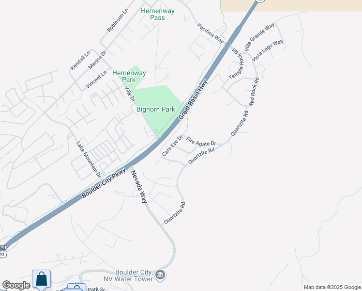 map of restaurants, bars, coffee shops, grocery stores, and more near 890 Moonstone Drive in Boulder City