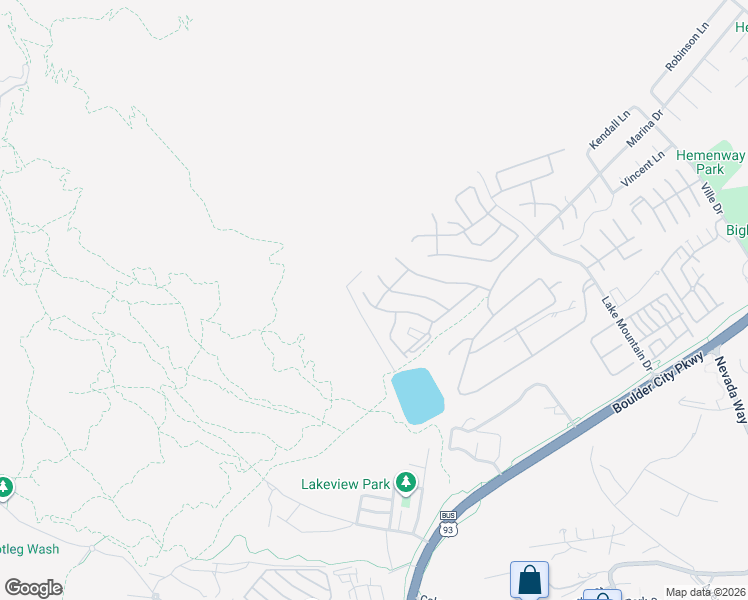 map of restaurants, bars, coffee shops, grocery stores, and more near 570 Lake Michigan Lane in Boulder City