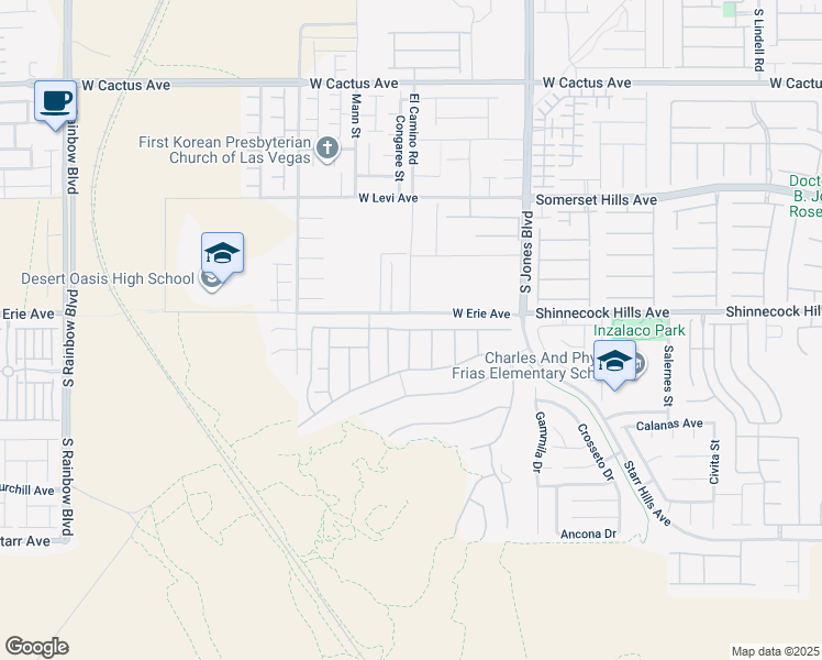 map of restaurants, bars, coffee shops, grocery stores, and more near Ava Ridge Avenue in Enterprise