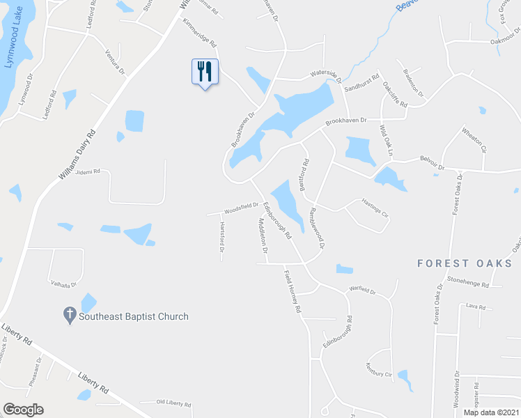 map of restaurants, bars, coffee shops, grocery stores, and more near 4700 Middleton Drive in Greensboro