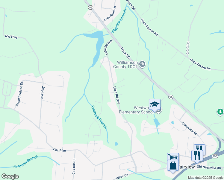 map of restaurants, bars, coffee shops, grocery stores, and more near 7312 Lake Road Northwest in Fairview