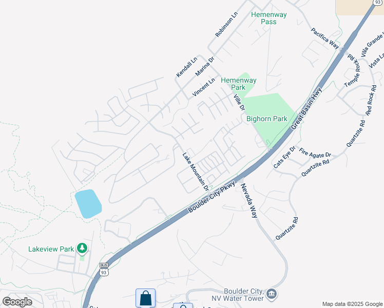map of restaurants, bars, coffee shops, grocery stores, and more near 304 Roma Lane in Boulder City
