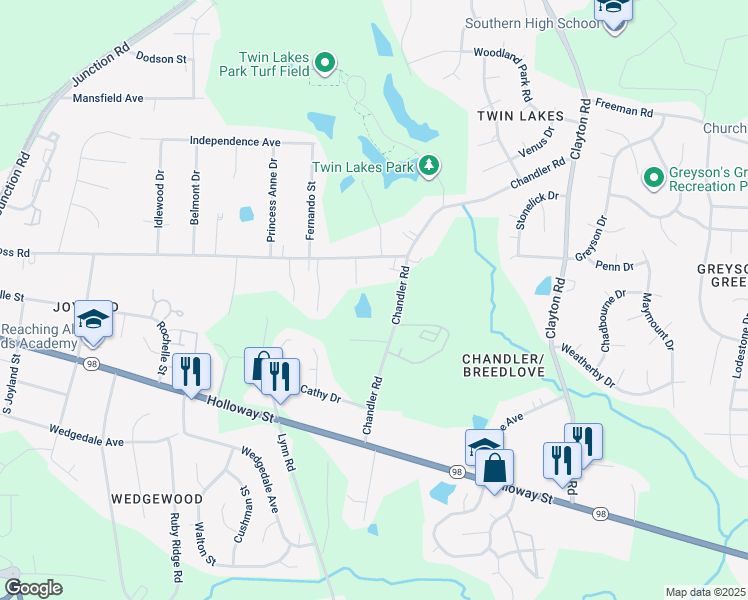 map of restaurants, bars, coffee shops, grocery stores, and more near 310 Alcona Avenue in Durham
