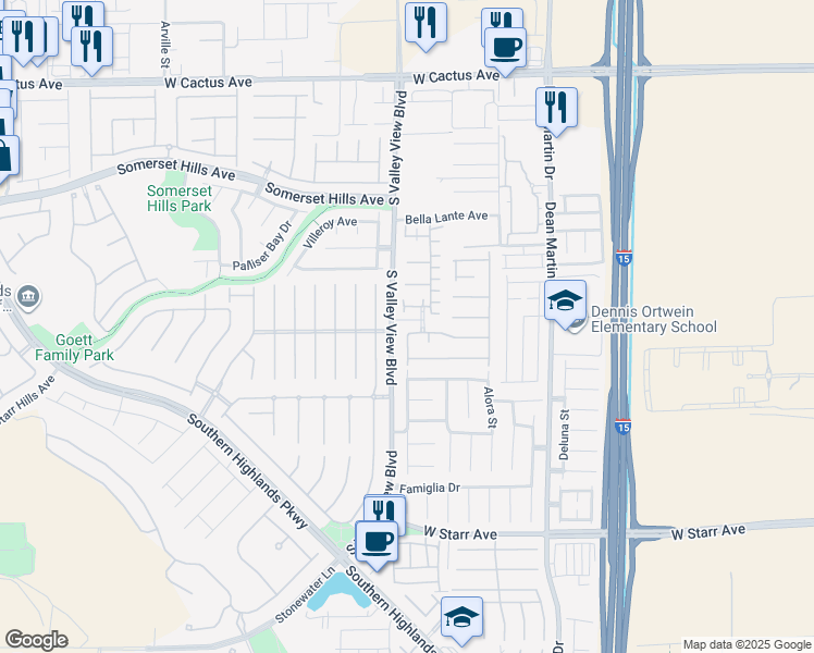 map of restaurants, bars, coffee shops, grocery stores, and more near 3744 Saint Nazaire Avenue in Las Vegas