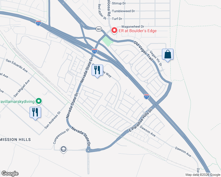 map of restaurants, bars, coffee shops, grocery stores, and more near 1079 Country Coach Drive in Henderson