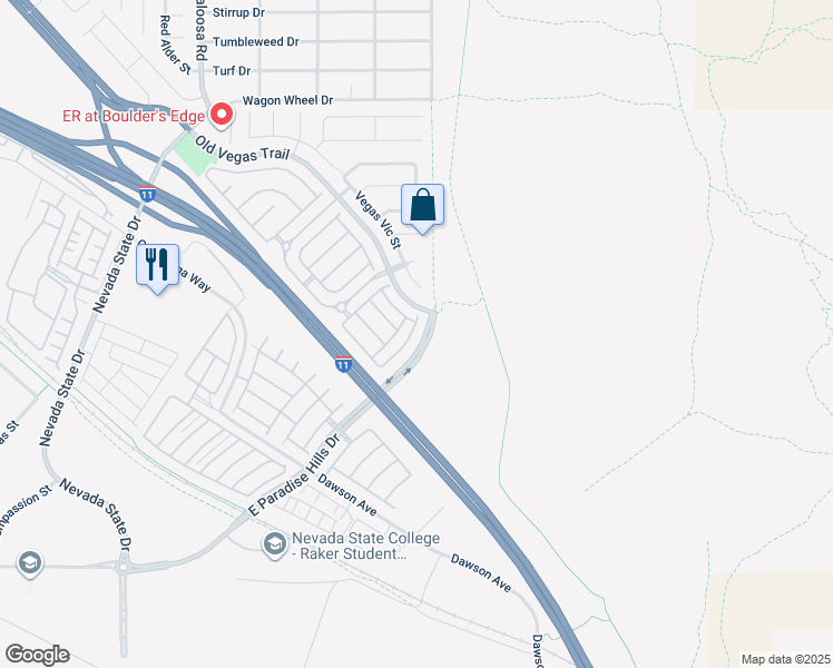 map of restaurants, bars, coffee shops, grocery stores, and more near 1657 Lefty Garcia Way in Henderson