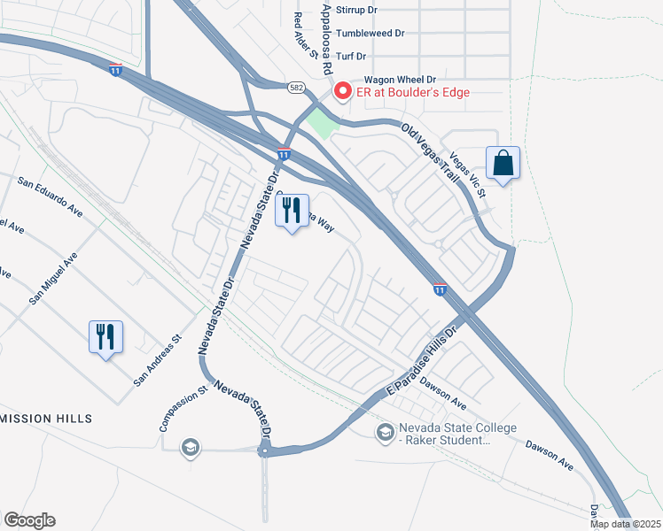 map of restaurants, bars, coffee shops, grocery stores, and more near 1079 Country Coach Drive in Henderson