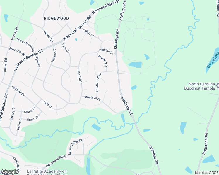 map of restaurants, bars, coffee shops, grocery stores, and more near 19 North Indian Creek Place in Durham