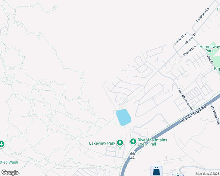 map of restaurants, bars, coffee shops, grocery stores, and more near 570 Lake Michigan Lane in Boulder City