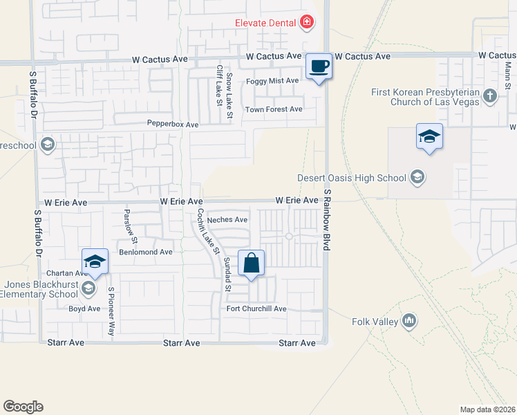 map of restaurants, bars, coffee shops, grocery stores, and more near 7112 Flathead River Avenue in Las Vegas