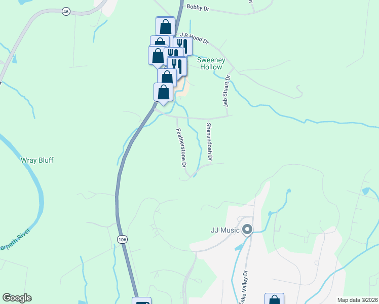 map of restaurants, bars, coffee shops, grocery stores, and more near 133 Featherstone Drive in Franklin
