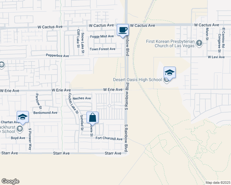 map of restaurants, bars, coffee shops, grocery stores, and more near 6966 Castle Mountain Avenue in Las Vegas