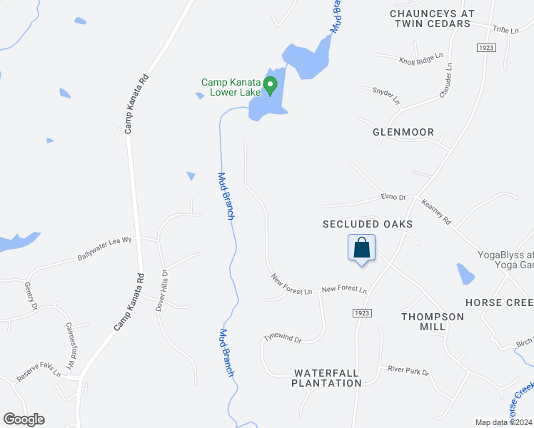 map of restaurants, bars, coffee shops, grocery stores, and more near New Forest Lane in Wake Forest
