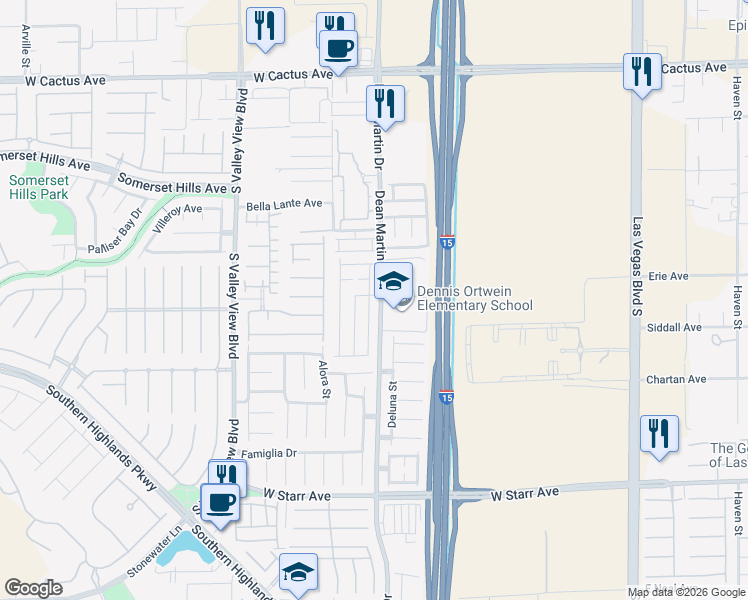 map of restaurants, bars, coffee shops, grocery stores, and more near 10928 Toscano Gardens Street in Las Vegas