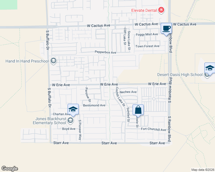 map of restaurants, bars, coffee shops, grocery stores, and more near 7356 Palo Real Court in Las Vegas