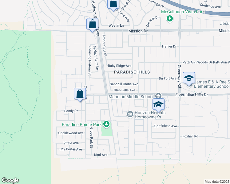 map of restaurants, bars, coffee shops, grocery stores, and more near 179 Glen Falls Avenue in Henderson