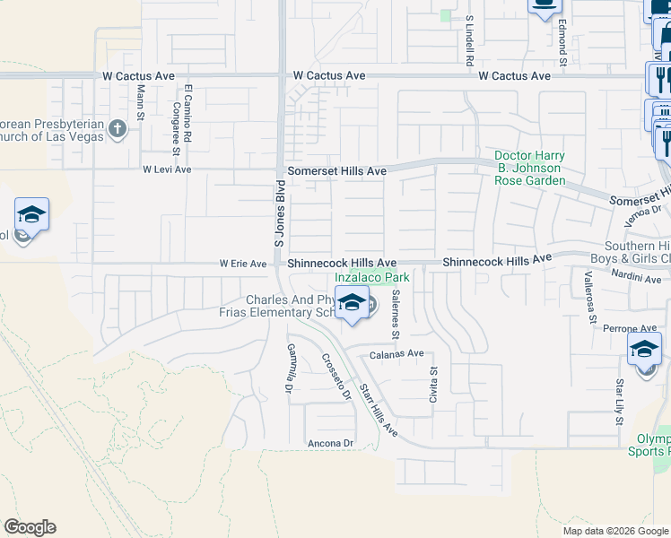 map of restaurants, bars, coffee shops, grocery stores, and more near 5928 Attavilla Drive in Las Vegas
