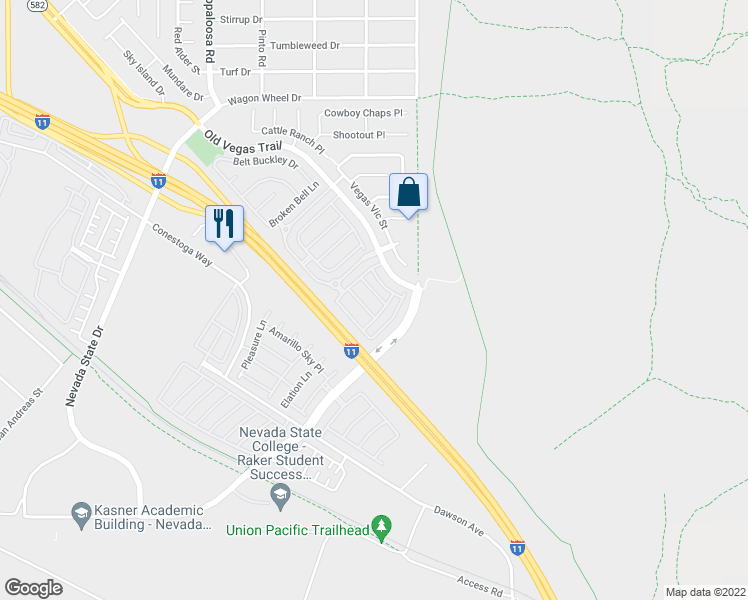 map of restaurants, bars, coffee shops, grocery stores, and more near 2581 Velez Valley Way in Henderson
