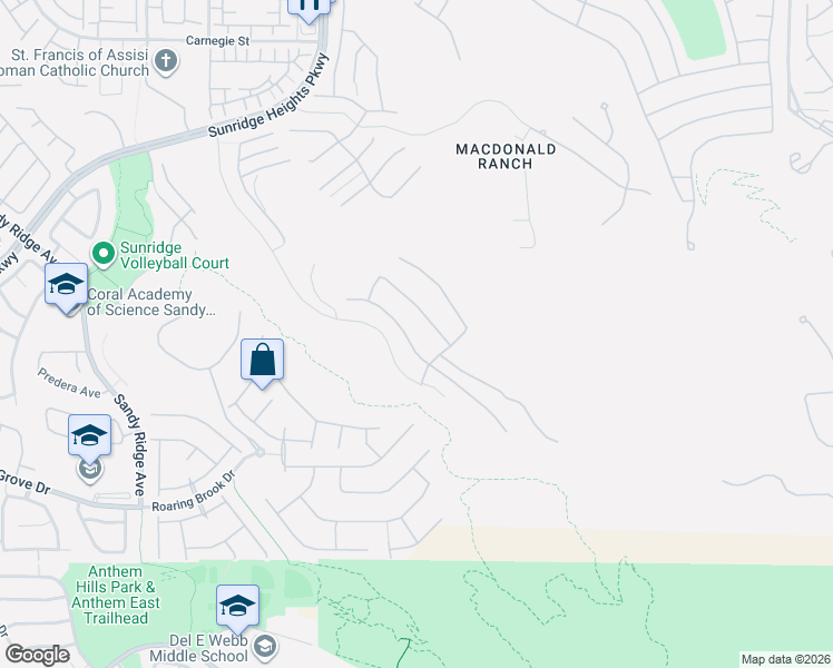 map of restaurants, bars, coffee shops, grocery stores, and more near 2123 Alto Vista Drive in Henderson