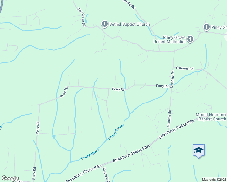 map of restaurants, bars, coffee shops, grocery stores, and more near 6114 Perry Road in Knoxville