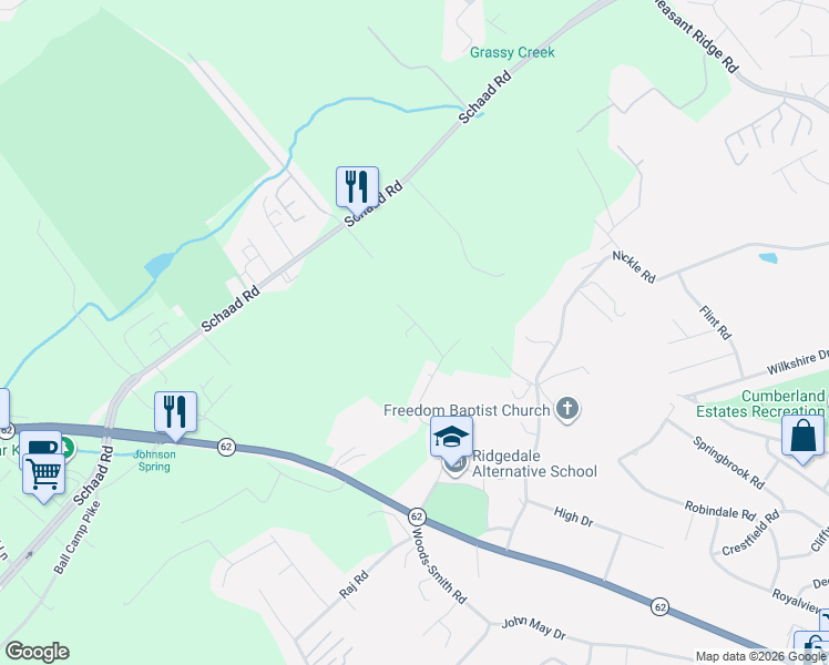 map of restaurants, bars, coffee shops, grocery stores, and more near 4820 Jacques Drive in Knoxville