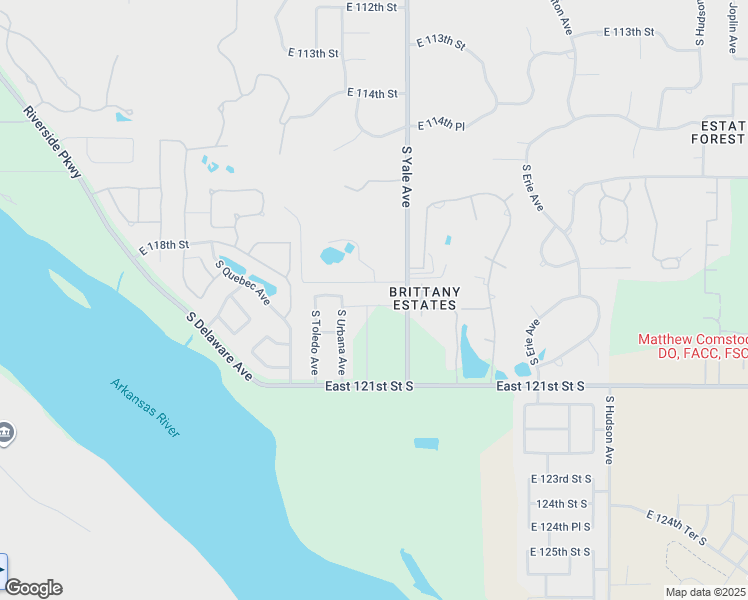 map of restaurants, bars, coffee shops, grocery stores, and more near 4619 East 119th Street in Tulsa