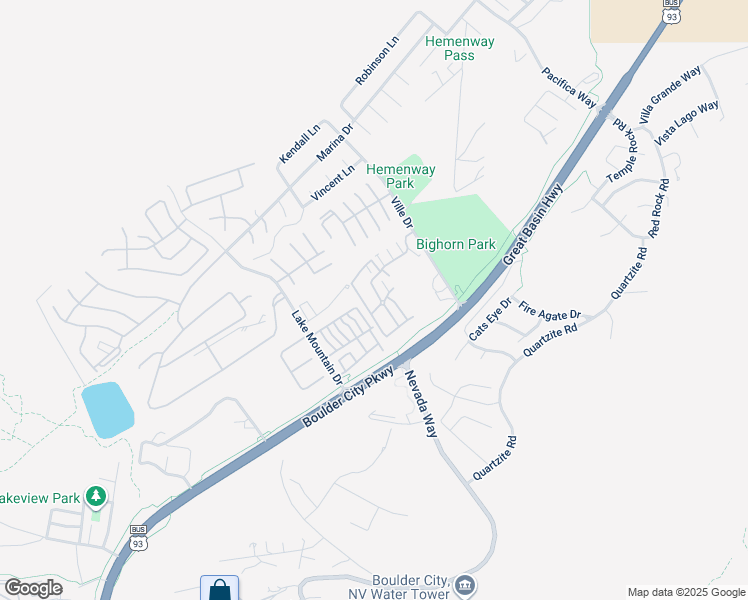 map of restaurants, bars, coffee shops, grocery stores, and more near 220 Lorryn Lane in Boulder City