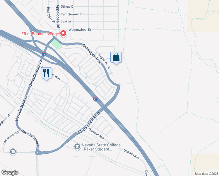 map of restaurants, bars, coffee shops, grocery stores, and more near 2588 Velez Valley Way in Henderson