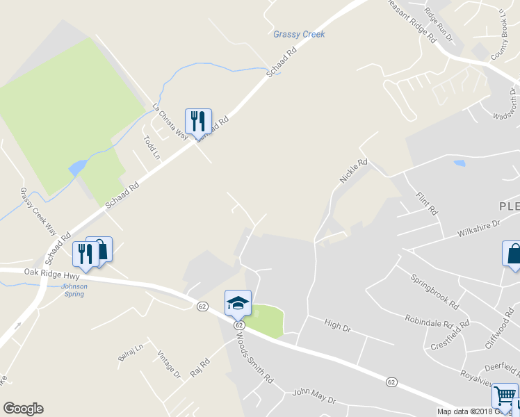 map of restaurants, bars, coffee shops, grocery stores, and more near 4909 Ridgedale Road in Knoxville