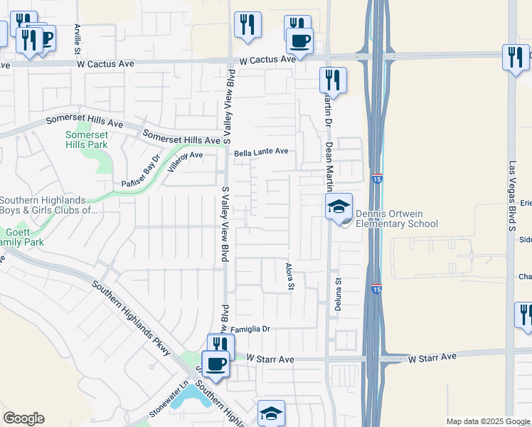 map of restaurants, bars, coffee shops, grocery stores, and more near 3634 Saint Nazaire Avenue in Las Vegas