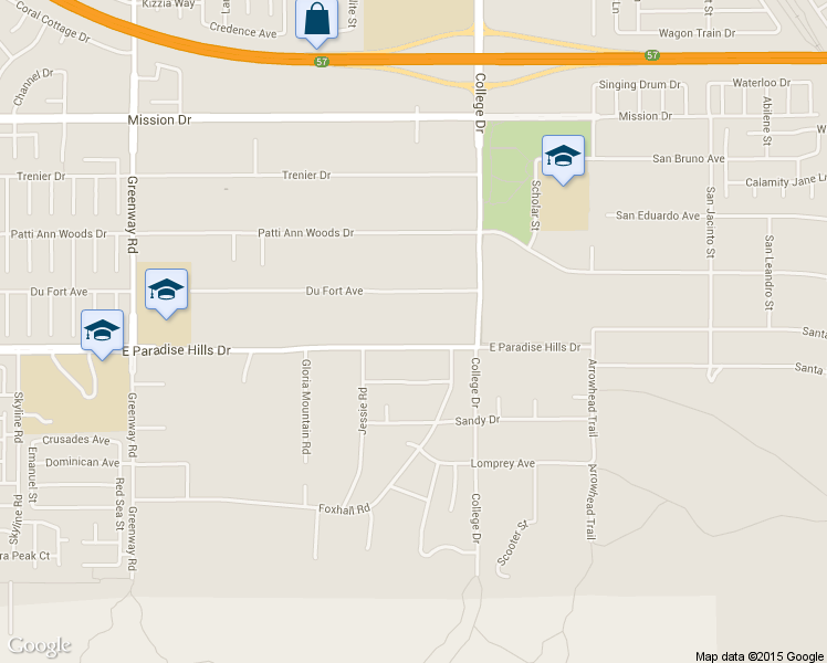 map of restaurants, bars, coffee shops, grocery stores, and more near 440 East Paradise Hills Drive in Henderson