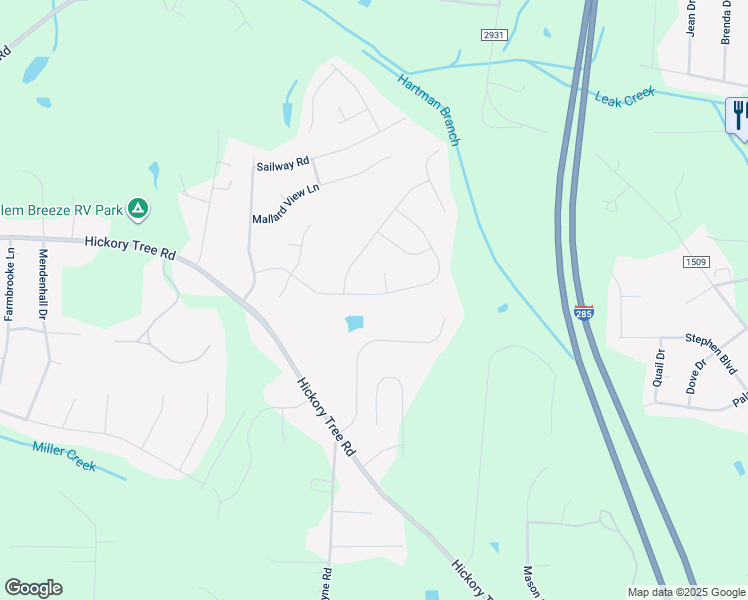 map of restaurants, bars, coffee shops, grocery stores, and more near 408 Old Cypress Drive in Winston-Salem