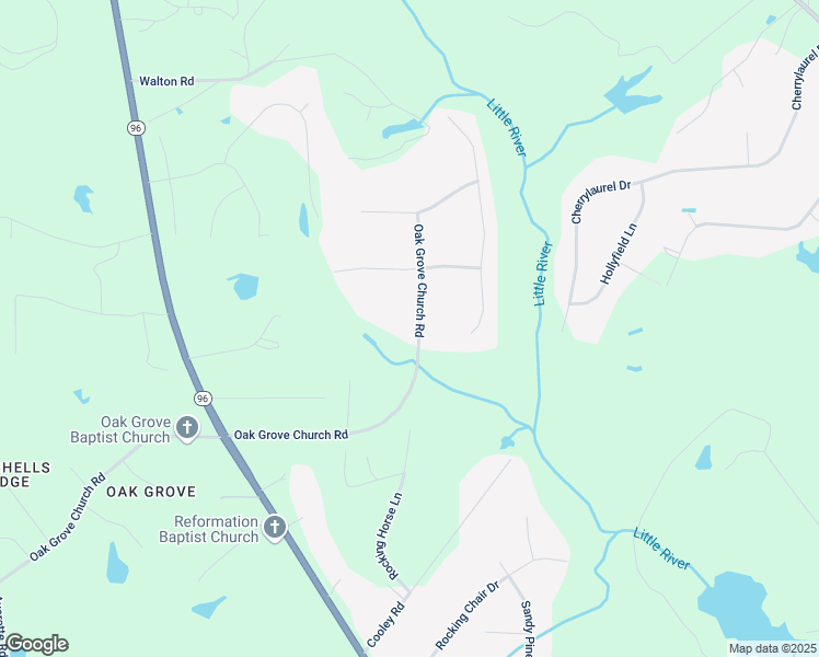 map of restaurants, bars, coffee shops, grocery stores, and more near 175 Oak Grove Church Road in Youngsville