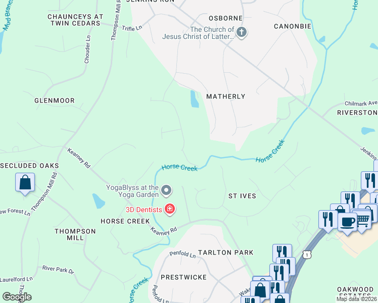 map of restaurants, bars, coffee shops, grocery stores, and more near 7425 Cobble Glen Court in Wake Forest